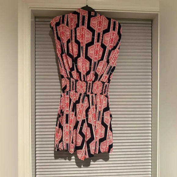 Red, white, and blue patterned romper C-10 - Picture 2 of 4